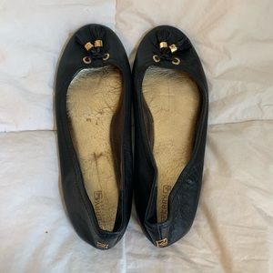Black and gold Sperry Tassel Flats